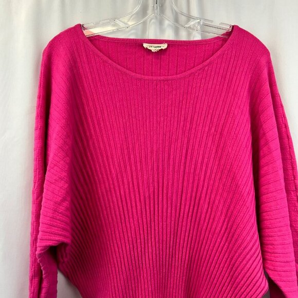 ee:some Womens Ribbed Long Batwing Sleeve Sweater Pink Size S/M - Picture 2 of 7